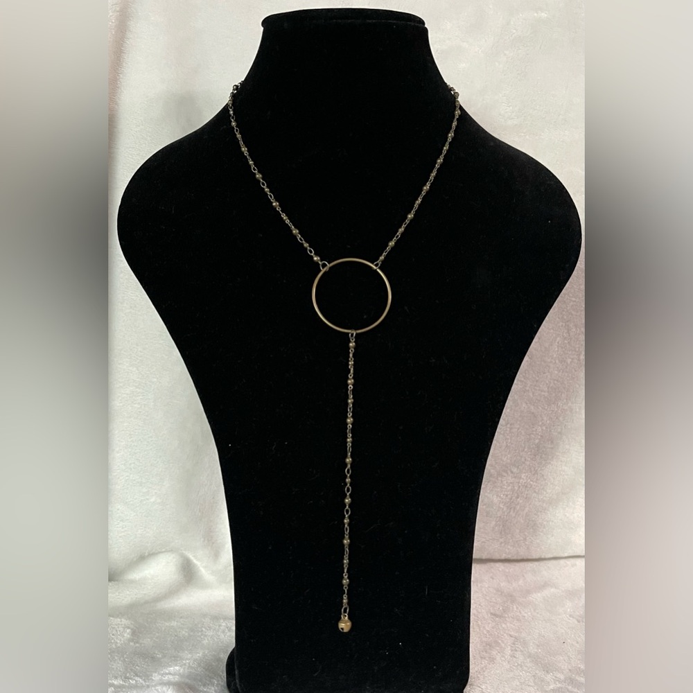 Vintage Mary Garrett Lariat circle brass necklace - Picture 4 of 7